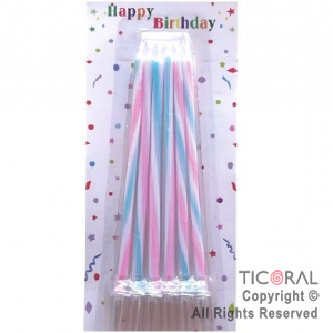 VELA RAYAS UNICORNIO 13 CM x 6 UNIDADES